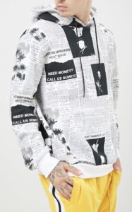 Newspaper Print Hoodie