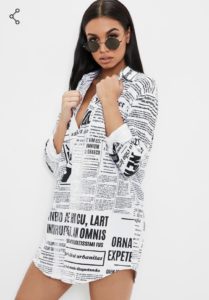 Newspaper Print Dress