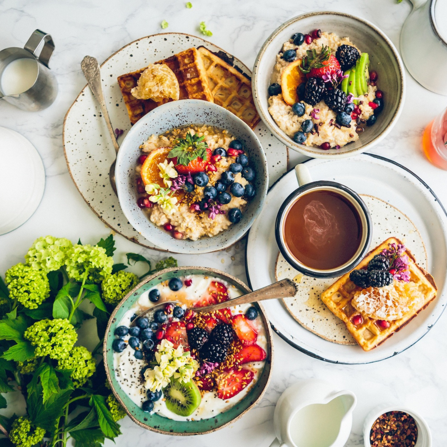 Waffle and Fruit Brunch